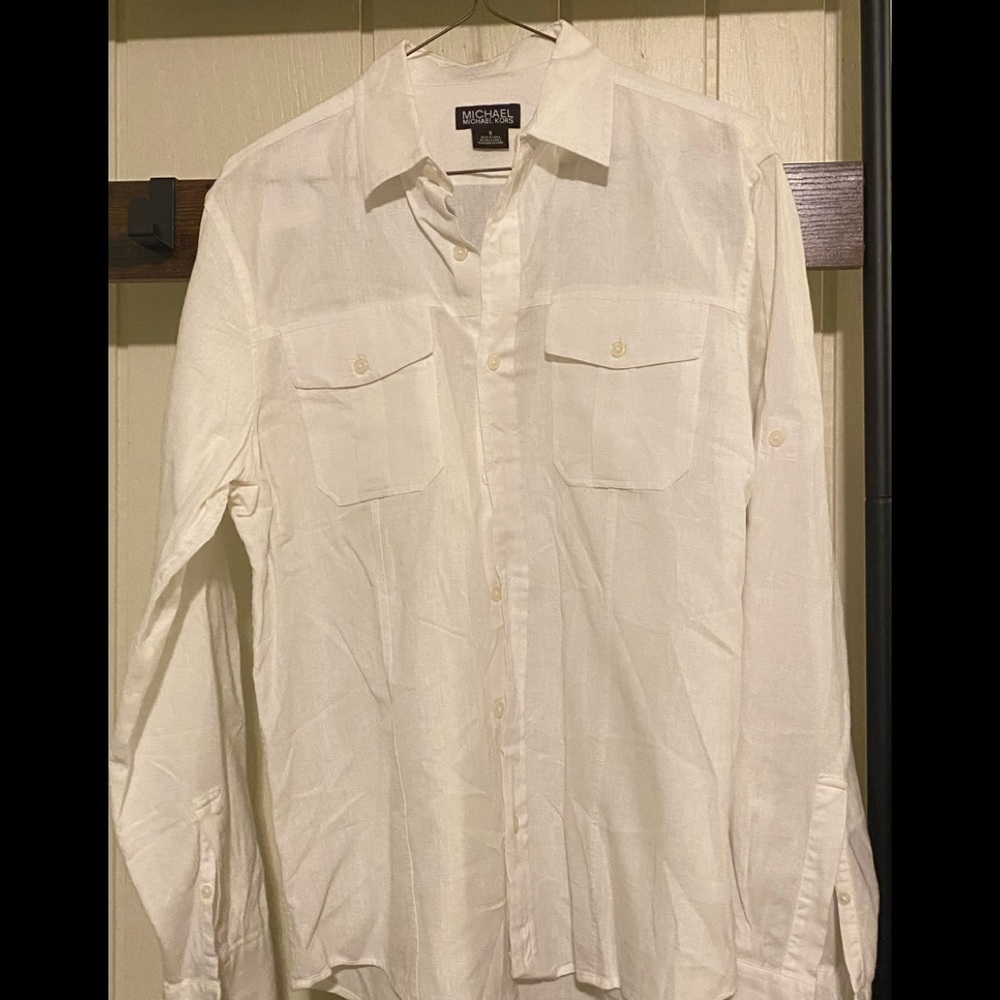 Large, Mk, white, shirt